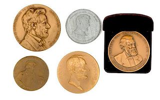 Lincoln Table Medals, Lot of Five 