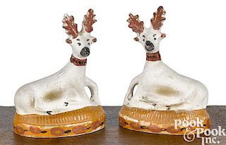 Pair of Pennsylvania chalkware deer