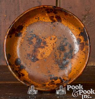 Pennsylvania small redware shallow bowl