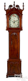 Pennsylvania Chippendale walnut tall case clock