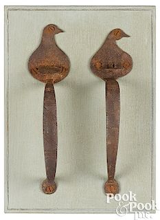 Two Pennsylvania wrought iron door handles
