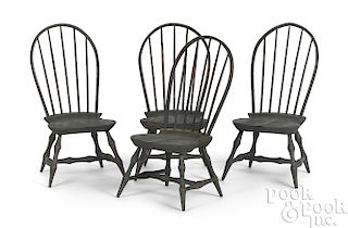 Four contemporary miniature Windsor chairs