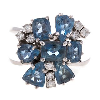 A Lady's Sapphire & Diamond Ring in Platinum