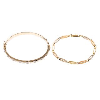 A Pair of Lady's Gold Bracelets