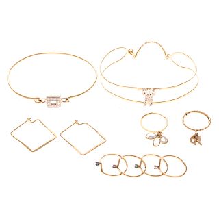 A Collection of Gold Wire Jewelry