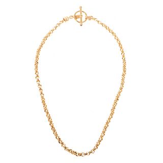 A Lady's 14K Rolo Chain with Toggle Clasp