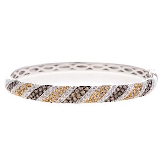 A Lady's Bracelet with Colored Diamonds in 14K