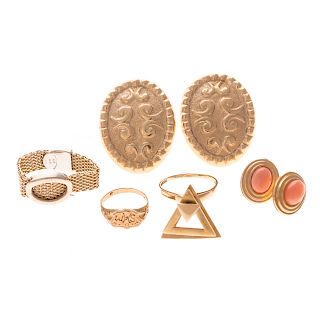 An Assortment of Lady's Gold Earrings & Rings