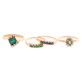 A Collection of Sapphire & Emerald Rings in Gold