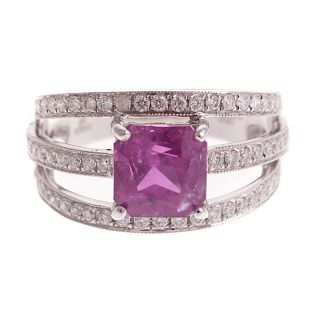 A 3.67ct Pink Sapphire & Diamond Ring