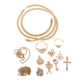 A Collection of Lady's Gold Jewelry