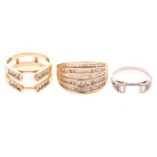 A Wide Diamond Band & 2 Engagement Ring Wraps
