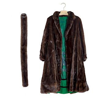 Ladies brown mink swing coat
