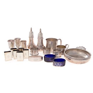 American and Continental small sterling tableware
