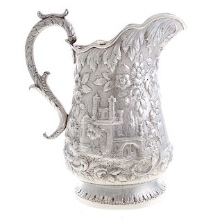 S. Kirk & Son "Castle" coin silver pitcher