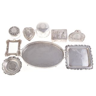 American & Continental silver vanity items