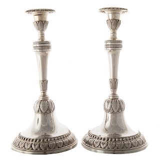 Pair Buccellati sterling silver candlesticks