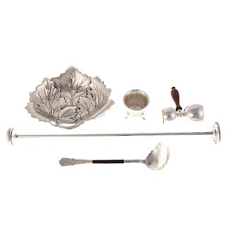 A collection of sterling silver tableware