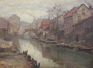 PETERSEN, Bernhof. Oil on Canvas. Village