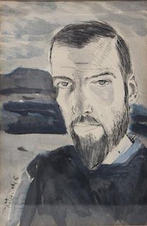 PHILIPP. Ink and Wash. Portrait of a Bearded Man.
