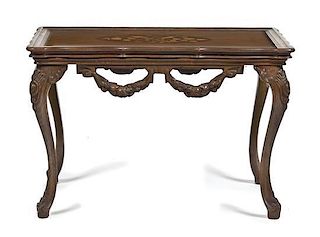 A Victorian Style Low Table, Height 17 1/2 x width 26 3/4 x depth 17 inches.
