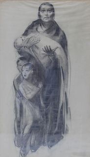 ROSE, Iver. Charcoal. Mother with Children.