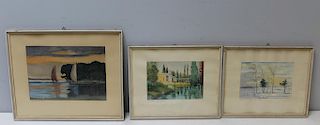 WEILAND, H. Lot of Three Watercolors. Landscapes.