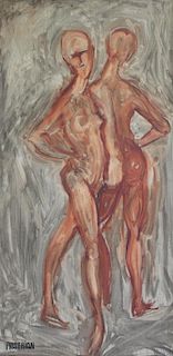 AUSTRION. Oil on Canvas. Nudes.
