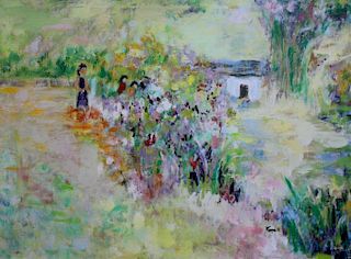 KOPELL. Oil on Canvas. Floral Pasture.