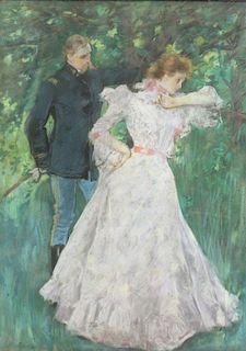 WENZELL, A.B. Pastel. Woman and Soldier.