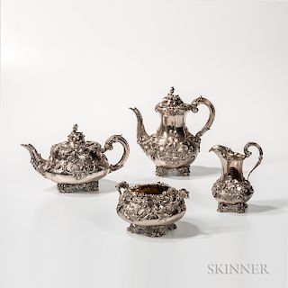 Four-piece William IV Sterling Silver Tea and Coffee Service