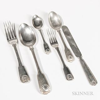 Fifty-five Pieces of Victorian Sterling Silver Flatware