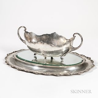 Portuguese .833 Silver Center Bowl and Stand