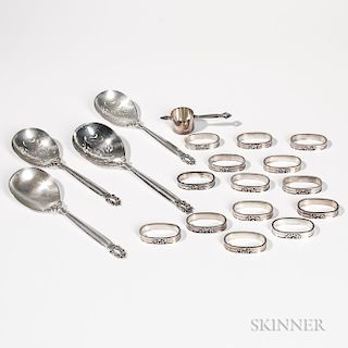 Nineteen Pieces of Georg Jensen Sterling Silver Tableware