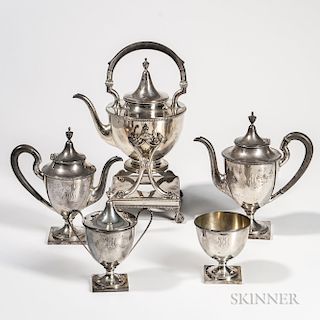Five-piece Shreve, Crump & Low Sterling Silver Tea and Coffee Service