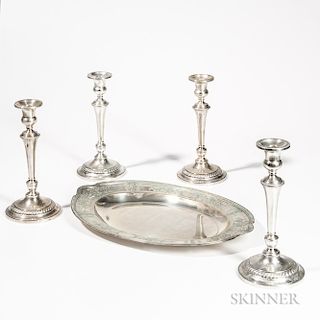 Five Pieces of American Sterling Silver Tableware