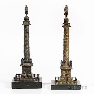 Pair of Grand Tour Bronze Place VendÌ«me Napoleon Columns