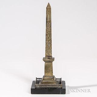 Grand Tour Patinated Bronze Model of the Luxor Obelisk, Paris