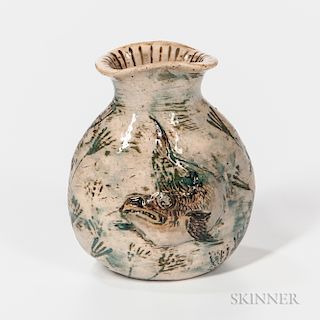 Martin Brothers Glazed Stoneware Fish Vase