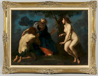 Leopoldo Galli (Italian, 19th Century), After Francesco Furini (Italian, 1604-1646)  Adam and Eve