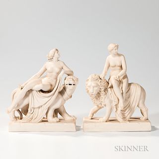 Two English Parian Figures