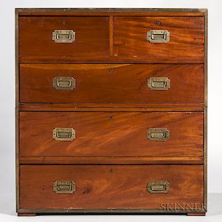 Mahogany Two-part Campaign Chest
