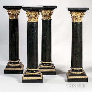 Four Gilt-metal-mounted and Marble-veneered Torchieres