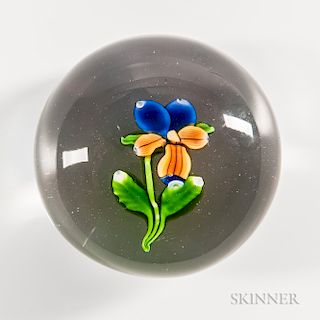 Saint Louis Pansy Paperweight