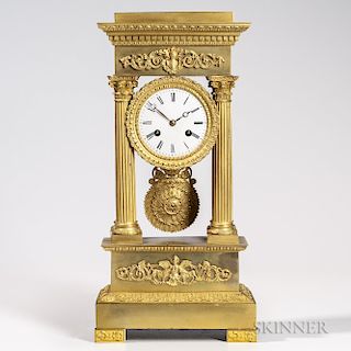 Gilt-bronze Portico Clock