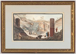 After Pietro Fabris (Italian, 1740-1792)  The Excavation of the Temple of Isis in Pompeii...