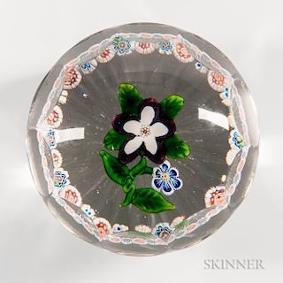Baccarat Faceted Floral Paperweight