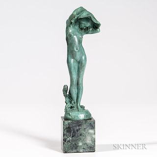 Edward Berge (American, 1876-1924)      Gorham Bronze Figure of a Nymph with Poppy