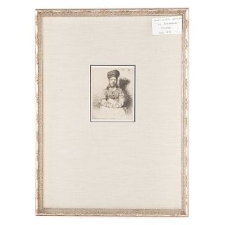 James Whistler. "La Retameuse," etching
