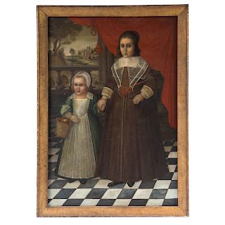 Dutch School, 17th c. Portrait of Two Girls